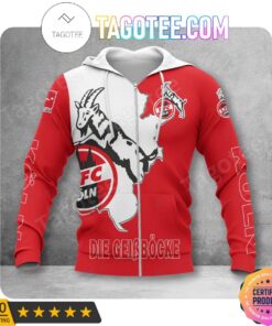 1. FC K?ln Red Zip Hoodie Gift For Fans