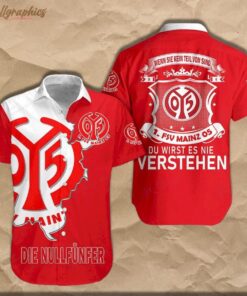 1. Fsv Mainz 05 White Red Floral Tropical Hawaiian Shirt Best Gift For Fans