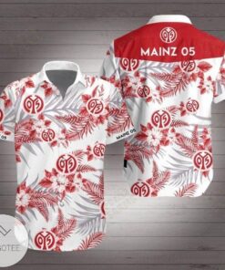 1. Fsv Mainz 05 White Red Floral Tropical Hawaiian Shirt Best Gift For Fans