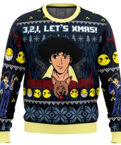 3 2 1 Lets Xmas Cowboy Bebop Christmas Sweater Funny Gift For Manga Anime Lovers 1
