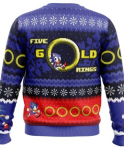 5 Gold Rings Sonic The Hedgehog Funny Ugly Christmas Sweater 2