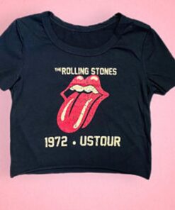 60s Band The Rolling Stones American Tour 1972 Crop Top Shirt Best Gift For Fans