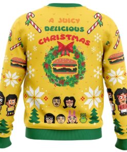 A Juicy Delicious Christmas Bob’s Burgers Mens Ugly Christmas Sweater