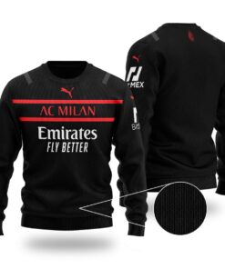 Ac Milan Black Puma Sweater Gift For Fans