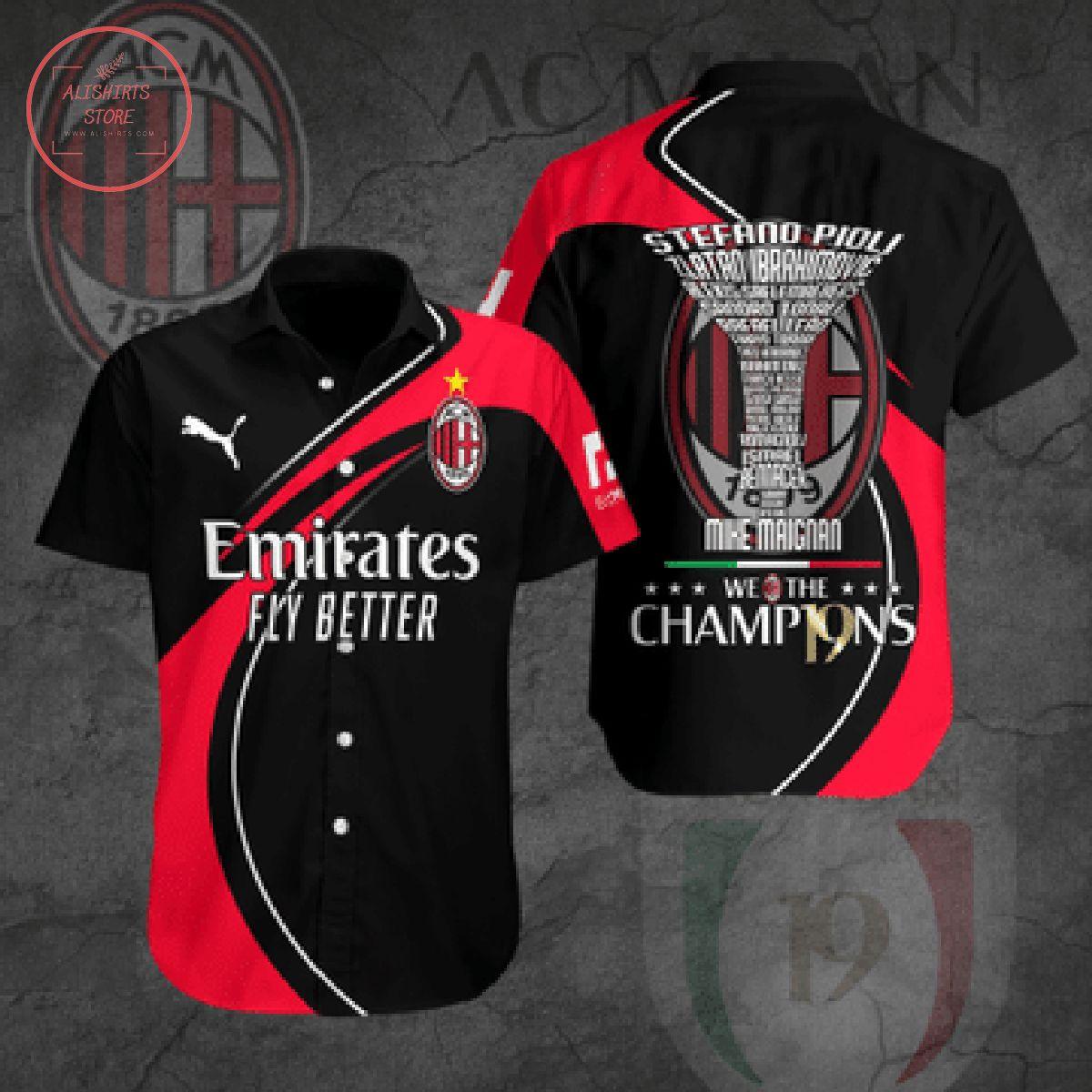 Ac Milan We Are The Champions Footballer Names Hawaiian Shirt For Men Women Fans