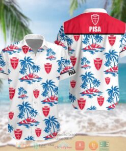 Ac Monza Coconut Tree Patterns White Red Tropical Aloha Shirt Gift For Fans