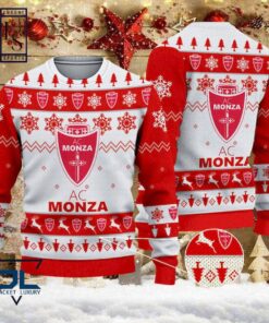 Ac Monza White Version Ugly Christmas Sweater Gift For Fans