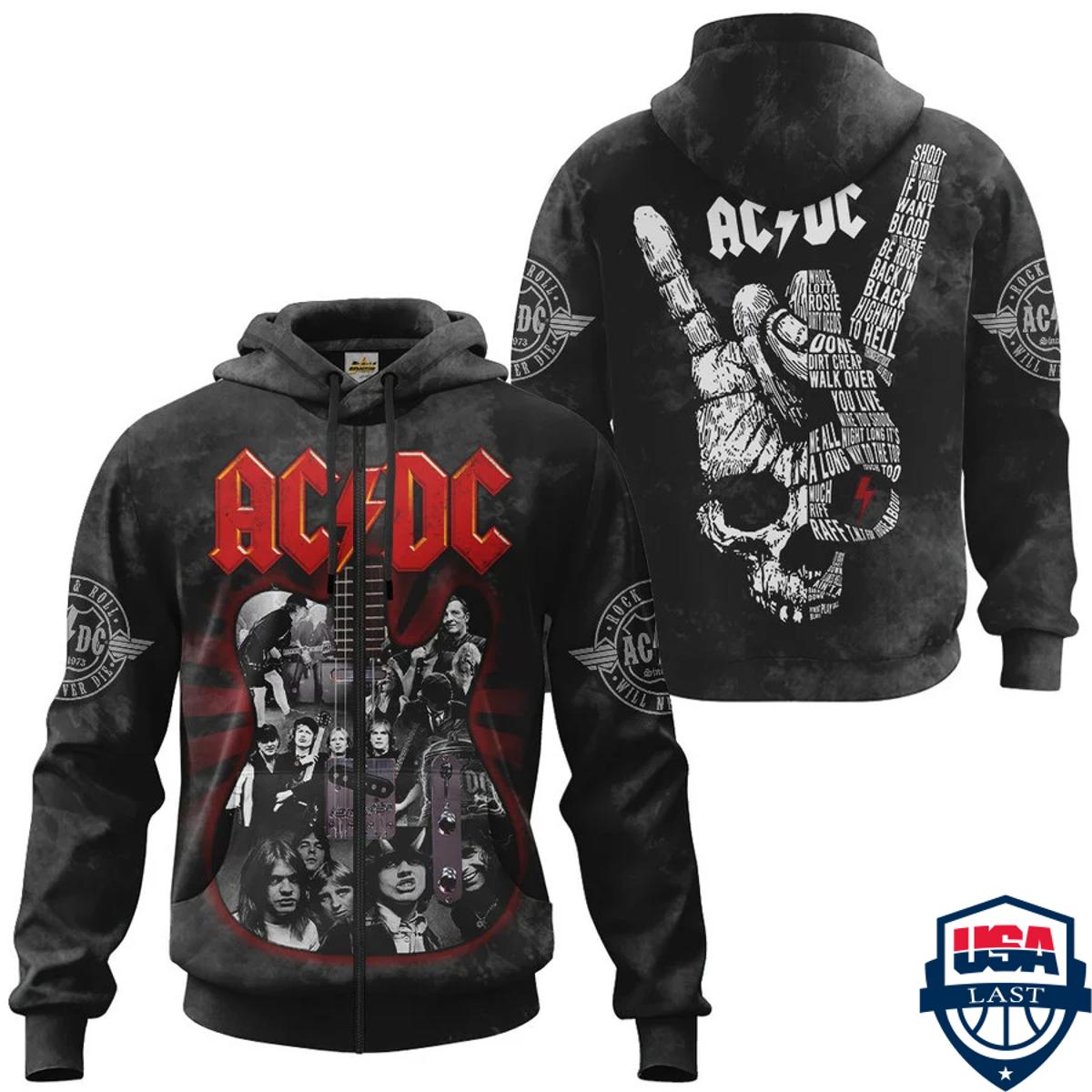 Ac/dc Band 50 Year 1973 ? 2023 Zip Hoodie