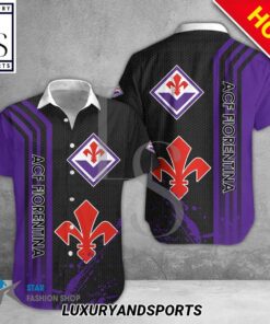 Acf Fiorentina Purple Black Vintage Style Aloha Shirt Best Hawaiian Outfit For Fans