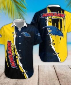 Adelaide Crows Black Yellow Vintage Hawaiian Shirt Size From S To 5xl