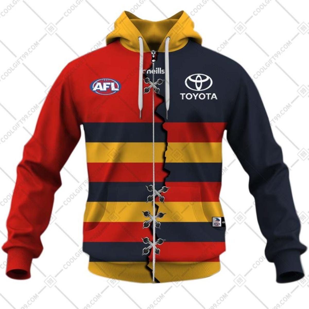 Brisbane Lions Custom Name Number Mix Guernsey Zip Hoodie For Fans