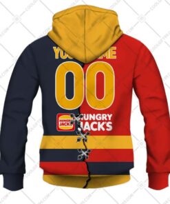 Adelaide Crows Custom Name Number Mix Guernsey Zip Up Hoodie Best Gift 2