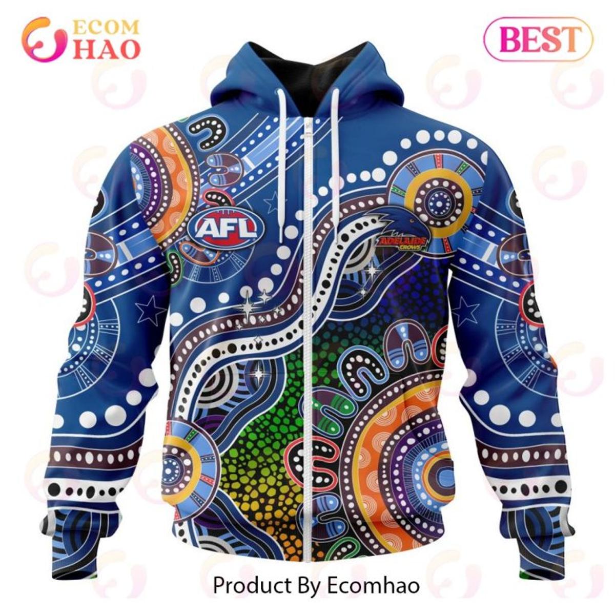 Adelaide Crows Custom Name Number Special Edition Naidoc Zip Hoodie