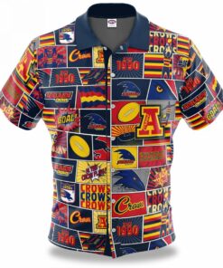 Afl Adelaide Crows Mascot With Tribal Patterns Tropical Hawaiian Shirt Gift For Fans