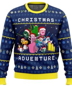 Adventure Time Christmas Quest Navy Christmas Sweater Funny Gift For Cartoon Fans