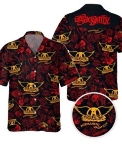 Aerosmith Red White Tropical Hawaiian Shirt Gifts For Fans Men Women