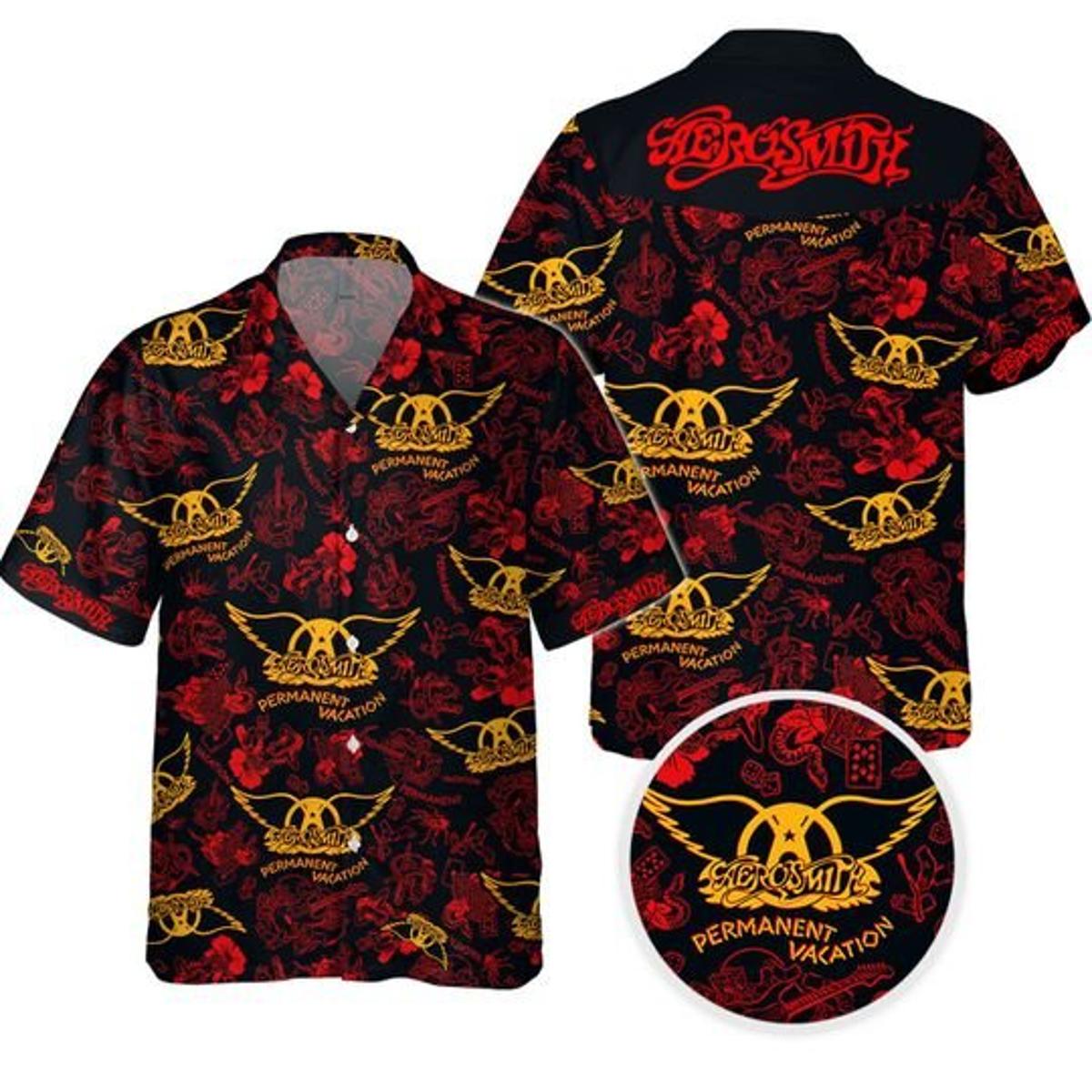 Aerosmith Rock Band Tropical Floral Aloha Shirt Best Hawaiian Outfit For Fans