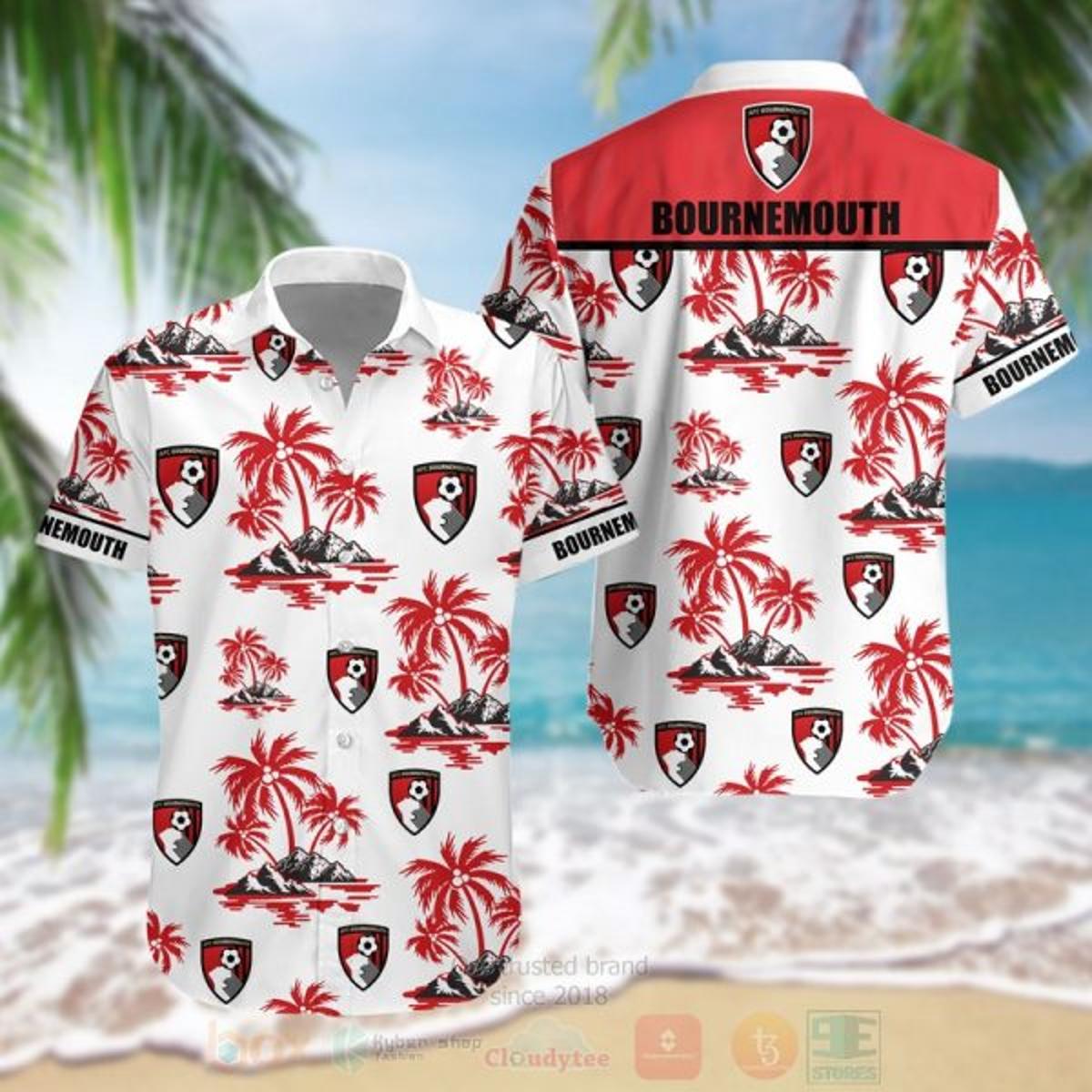 Afc Bournemouth White Red Floral Tropical Aloha Shirt Best Hawaiian Outfit For Fans