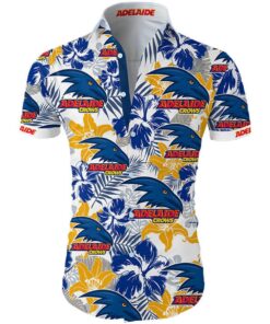 Afl Adelaide Crows Multi Logo White Blue Floral Hawaiian Shirt For Men Women 2