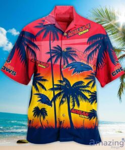 Afl Adelaide Crows Mascot With Tribal Patterns Tropical Hawaiian Shirt Gift For Fans