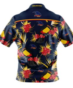 Afl Adelaide Crows Tropical Parrots Patterns Floral Aloha Shirt Size From S To 5xl