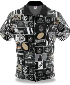 Afl Collingwood Magpies Football Team Since 1892 Black White Hawaiian Shirt Gift For Fans
