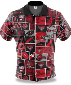 Afl Essendon Bombers Floral Red Aloha Shirt Best Gifts For Men Women