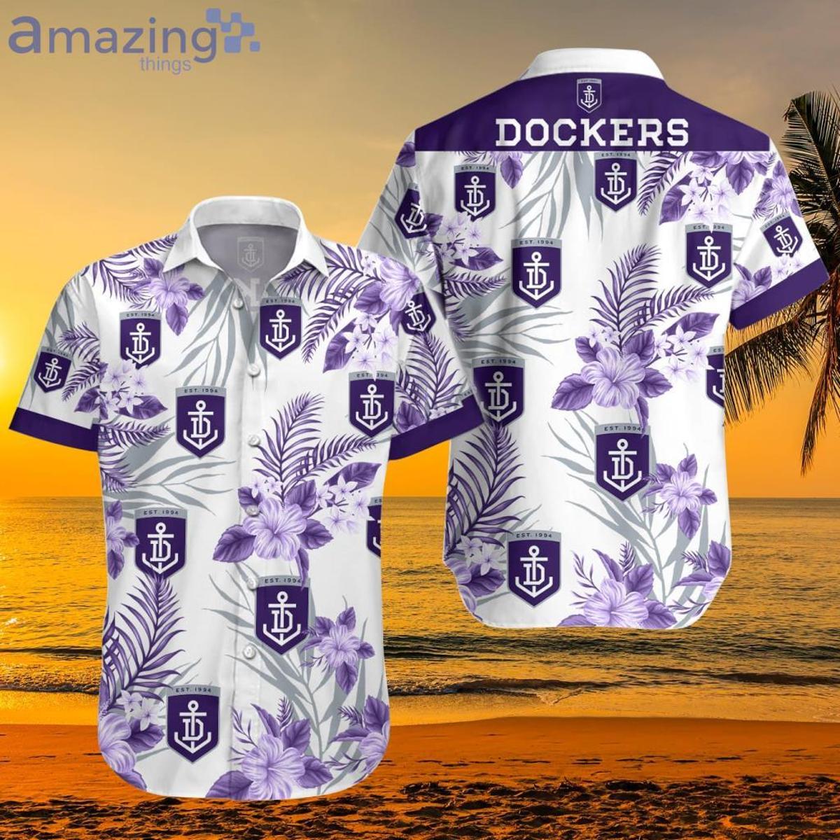 Afl Fremantle Dockers Logo Tropical Floral Aloha Shirt Best Hawaiian Outfit For Fans