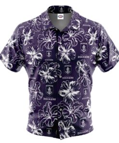 Afl Fremantle Dockers White Navy Floral Hawaiian Shirt Best Gift Ideas