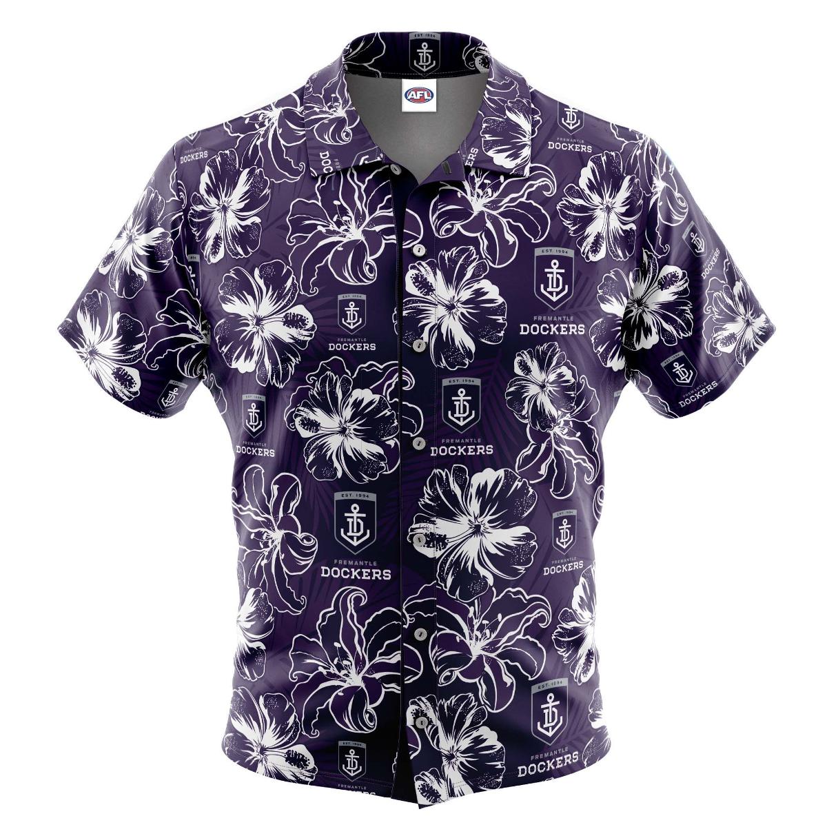 Afl West Coast Eagles Logo Tropical Flowers Patterns Hawaiian Shirt Gifts For Fans