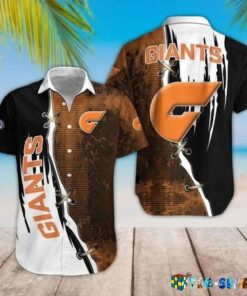 Afl Greater Western Sydney Giants Logo Orange Black Vintage Aloha Shirt Best Gift For Fans