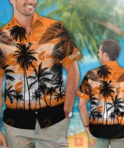 Afl Greater Western Sydney Giants Summer Coconut Trees Tropical Hawaiian Shirt Size From S To 5xl 1