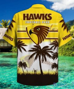 Afl Hawthorn Hawks Palm Trees Vintage Aloha Shirt Outfit For Men Women Fans