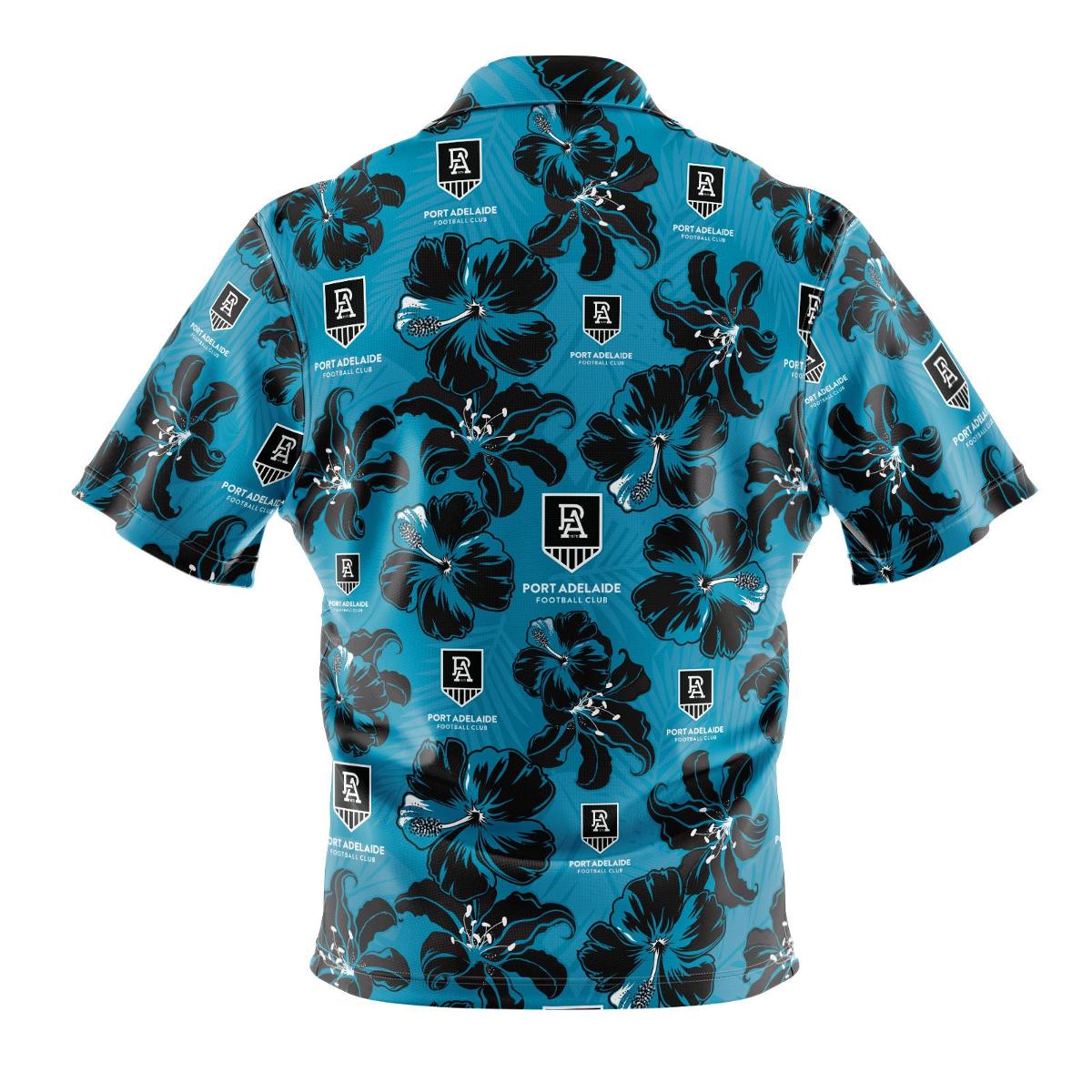 Afl Port Adelaide Blue Floral Hawaiian Shirt Best Vintage Outfit For Men Women