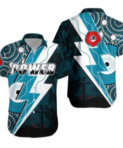 Afl Port Adelaide Lightning Power Indigenous Aloha Shirt For Men Women Fans