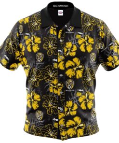 Afl Richmond Tigers Black Yellow Floral Hawaiian Shirt Best For Men Women Fans