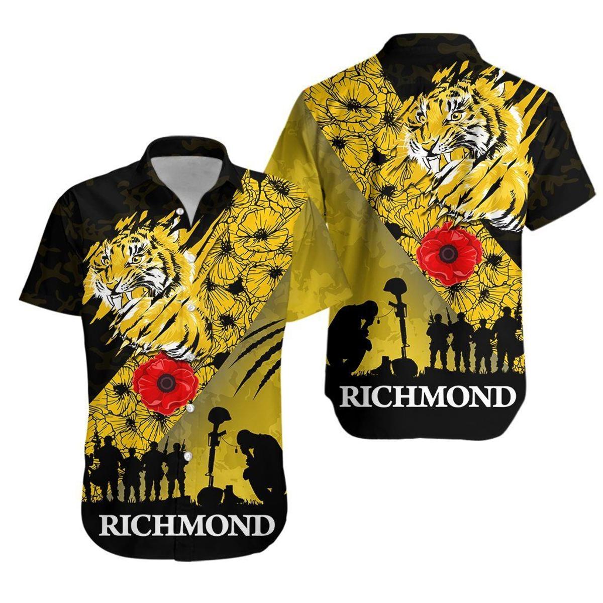 Afl Richmond Tigers Symbol Aboriginal Patterns Vintage Aloha Shirt Best Gift Ideas