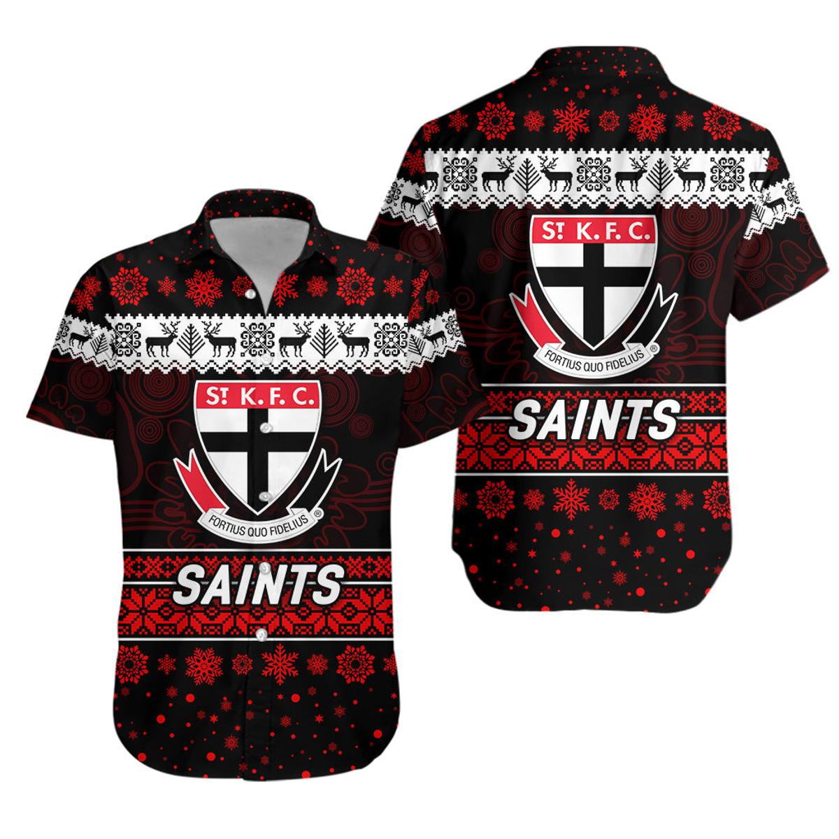 Afl St Kilda Saints Christmas Style Hawaiian Shirt Best Gift For Fans