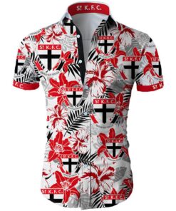 Afl St Kilda Saints Floral Tropical Hawaiian Shirt Best Gifts For Fans