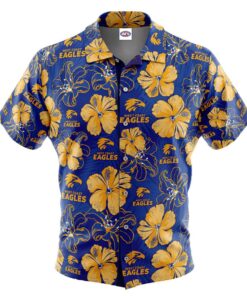Afl West Coast Eagles Tropical Hibicus Patterns Vintage Hawaiian Shirt Best Gift For Fans