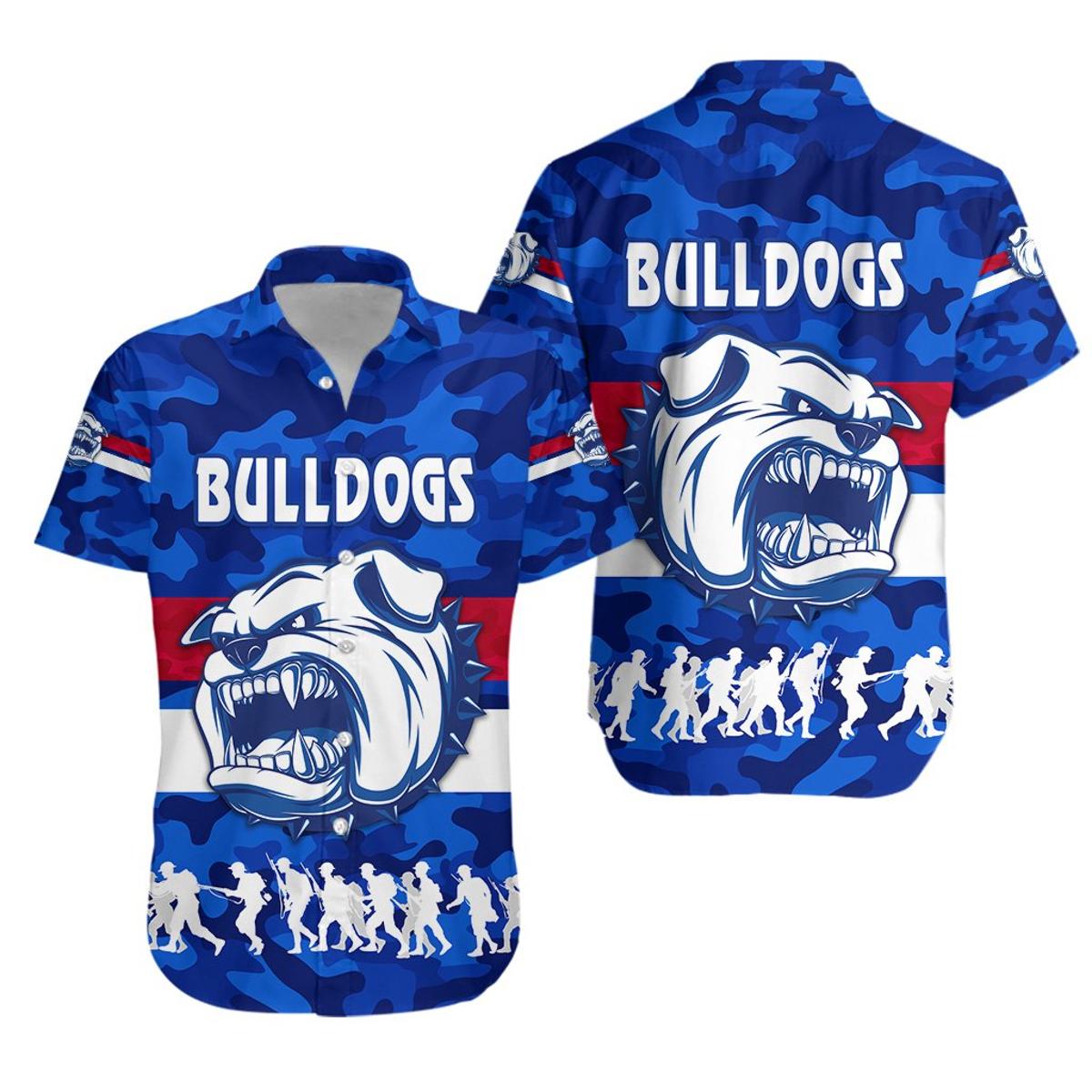 Afl Western Bulldogs Symbol Anzac Day Camo Patterns Hawaiian Shirt Best Gift Ideas