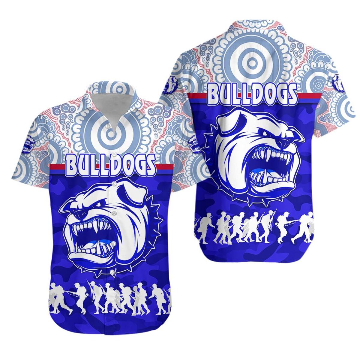 Afl Western Bulldogs Symbol Indigenous Style Aloha Shirt Best Gift For Fans