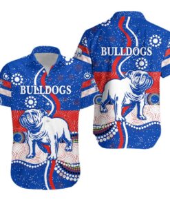Afl Western Bulldogs Symbol Indigenous Style Aloha Shirt Best Gift For Fans