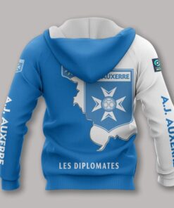 Aj Auxerre Blue White Zip Up Hoodie Gift For Fans 2