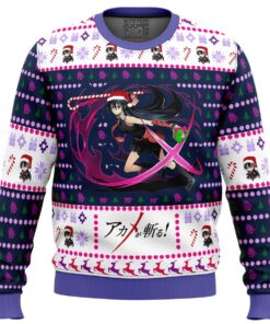 Akame Ga Kill Character Akame Ugly Christmas Sweater Xmas Outfit For Manga Anime Fans 1