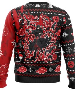 Akatsuki Itachi Symbolic Crows Black Christmas Sweater Best Ugly Xmas Sweaters For Naruto Fans 8