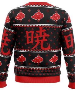 Akatsuki Symbol Black Ugly Christmas Sweater Gift For Naruto Fans 4