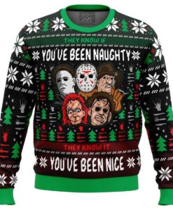 An Ugly Slasher Horror Movie Christmas Sweater For Men And Women