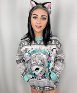 Anime Style Ahegao Face Funny Ugly Christmas Sweater Xmas Gift For Fans 5