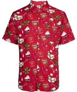 Arsenal Fc Christmas Style Red Hawaiian Shirt Funny Gift For Fans